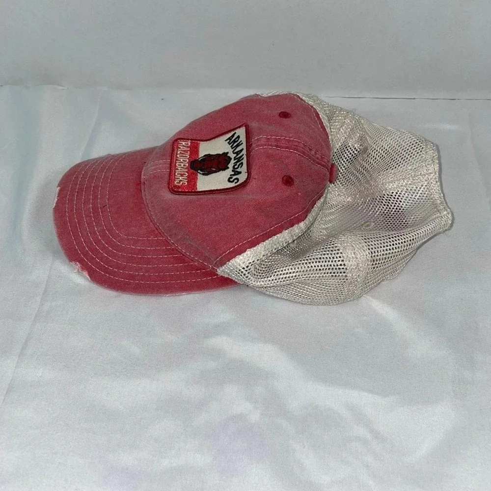Top‎ of the World Arkansas Razorbacks Trucker Hat Red Distressed Mesh Snapback